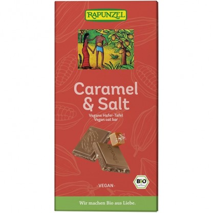 Ciocolata bio vegana cu ovaz si caramel sarat 100g Rapunzel