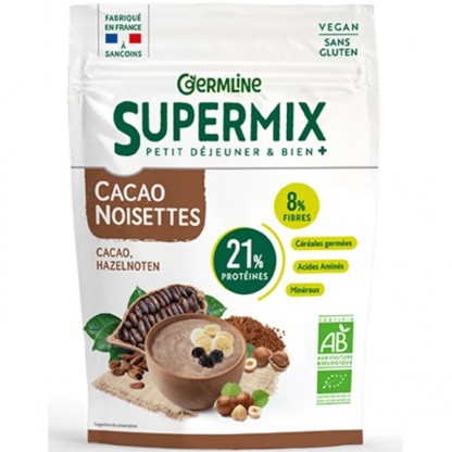 Supermix pentru micul dejun cu alune de padure si cacao bio 350g Germline