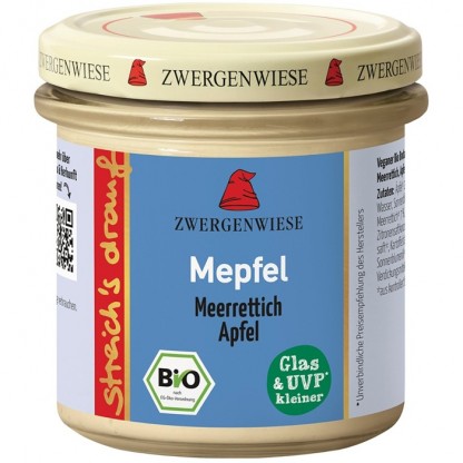 Crema tartinabila Mepfel cu hrean si mar bio, fara gluten 135g Zwergenwiese