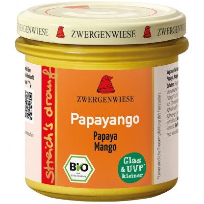Crema tartinabila Papayango cu papaya picanta si mango bio, fara gluten 135g Zwergenwiese