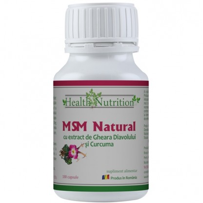 MSM natural cu gheara diavolului si curcuma 180 capsule Health Nutrition