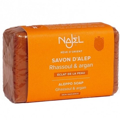 Sapun de Alep cu ulei de argan si argila rhassoul, natural 100g Najel