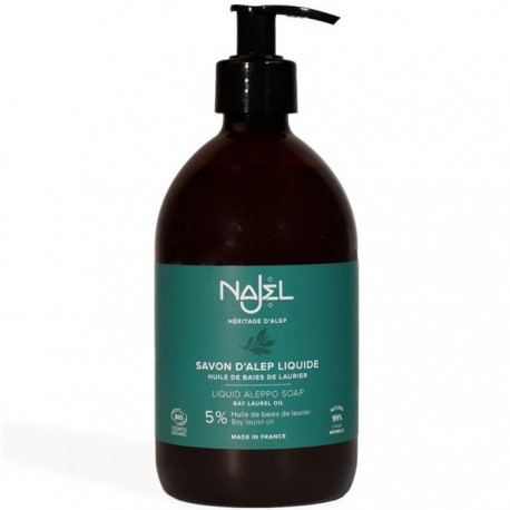 Sapun de Alep lichid bio cu 5% ulei de dafin 500 ml Najel