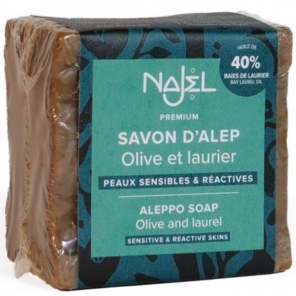 Sapun de Alep cu 40% ulei de dafin, natural 185g Najel