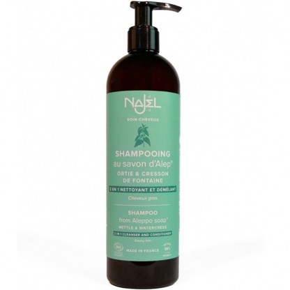 Sampon si balsam bio cu sapun de Alep pentru par gras 500ml Najel