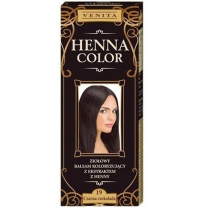 Balsam colorant Henna Sonia Nr 19 Ciocolata neagra 75g Kian Cosmetics