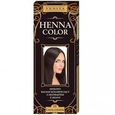 Balsam colorant Henna Sonia Nr 19 Ciocolata neagra 75g Kian Cosmetics