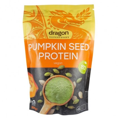 Pudra proteica din seminte de dovleac bio, 60% proteine 200g Dragon Superfood