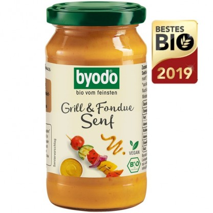 Mustar pentru gratar si fondue bio, fara gluten 200ml Byodo