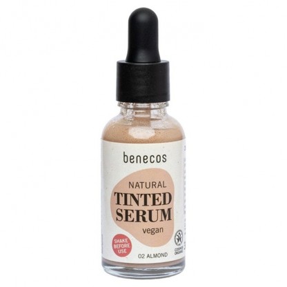 Ser bio nuantator pentru uniformizarea tenului si luminozitate, ten mediu Almond 02 Benecos 30ml
