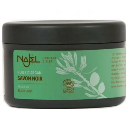 Sapun negru de alep exfoliant cu ulei de argan bio 180g Najel