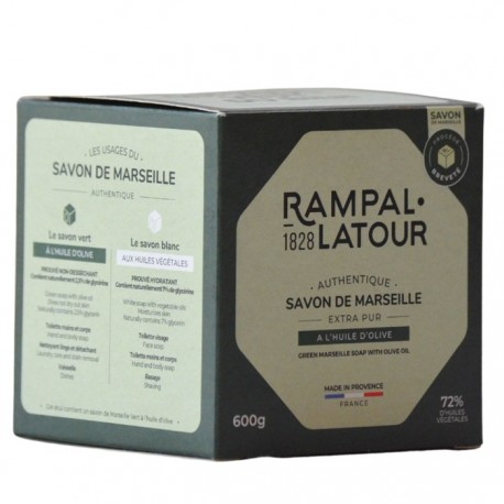 Sapun de Marsilia organic, 72% ulei de masline 600g Rampal Latour