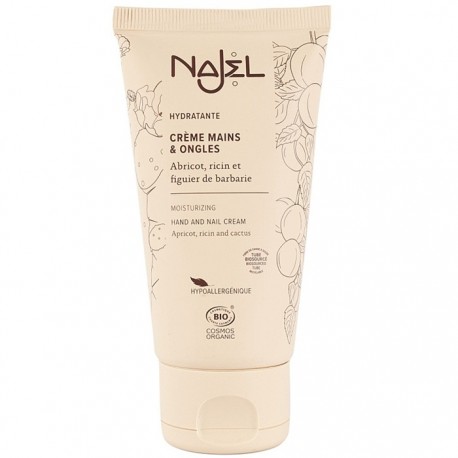 Crema hidratanta bio pentru maini si unghii cu ulei de caise, ricin si cactus 75ml Najel