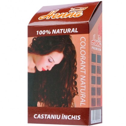 Vopsea de par cu henna Castaniu inchis 100g Henna Sonia