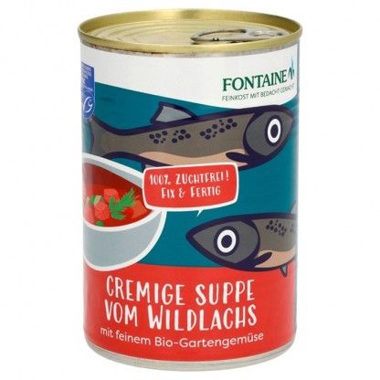 Supa cremoasa de somon salbatic cu legume bio de gradina 400g Fontaine
