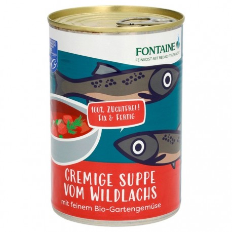 Supa cremoasa de somon salbatic cu legume bio de gradina 400g Fontaine