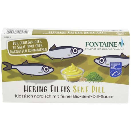 File de hering în crema bio de mustar si marar 200g Fontaine
