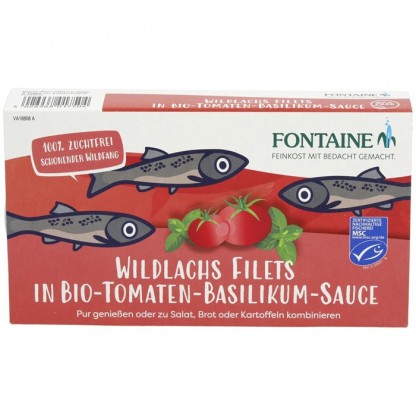 File de somon salbatic in sos de tomate cu busuioc 200g Fontaine