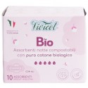 Absorbante de noapte din bumbac compostabil ecologic 5 picaturi 10buc Vivicot