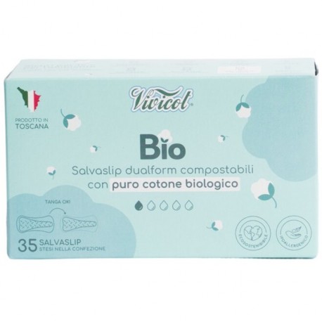 Protej slip dual form din bumbac compostabil ecologic 1 picatura 35buc Vivicot