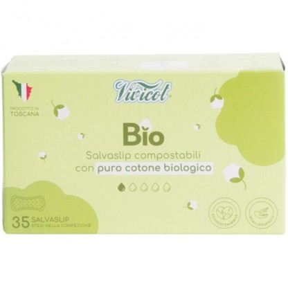 Protej slip din bumbac compostabil ecologic 1 picatura 35buc Vivicot