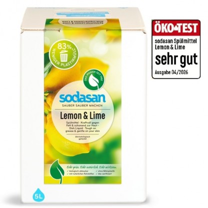Detergent lichid bio de vase cu lamaie si lime 5L Sodasan