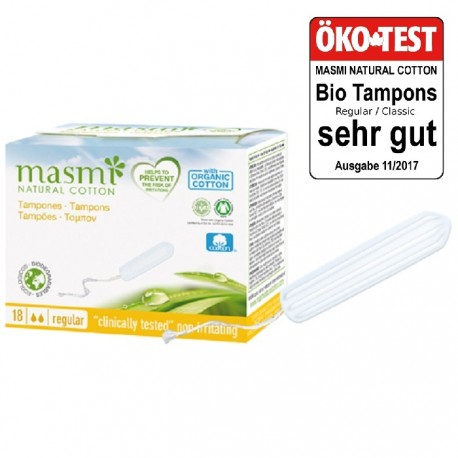 Tampoane interne din bumbac organic, normal 2 picaturi 18 buc Masmi
