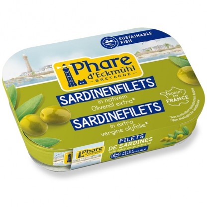 File de sardine in ulei bio de masline extravirgin 100g Phare