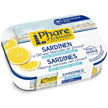 Sardine in marinada cu lamaie, fara ulei 115g Phare