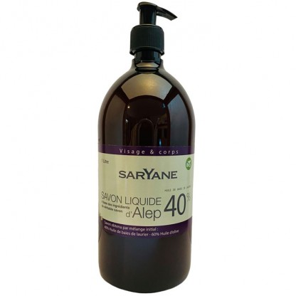 Sapun lichid de Alep, organic, 40% ulei de dafin 1000ml Saryane