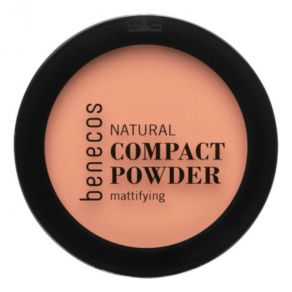 Pudra compacta matifianta pentru ten mediu, Sand 9g Benecos