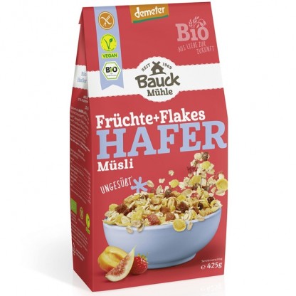 Musli cu ovaz si fructe bio, neindulcit 425g Bauckhof